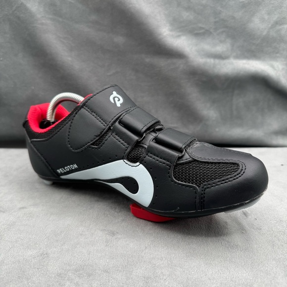 Peloton Original Cycling Shoes Women’s US 7 (EU 38) Black Red Triple Strap - Picture 8 of 16
